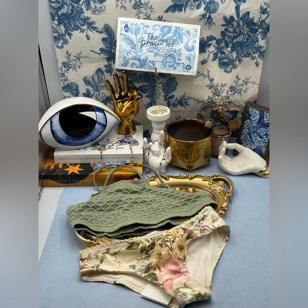 🆕 ZIMMERMANN KIDS 🧿 NWOT Waverly Knit Bandeau Bikini, Mismatched Floral Sz 10Y - Picture 3 of 14